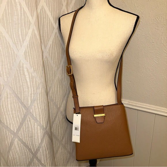 Women's Crossbody Messenger Genuine Leather Handbag Shoulder Bag Tan Satchel - Picture 1 of 12